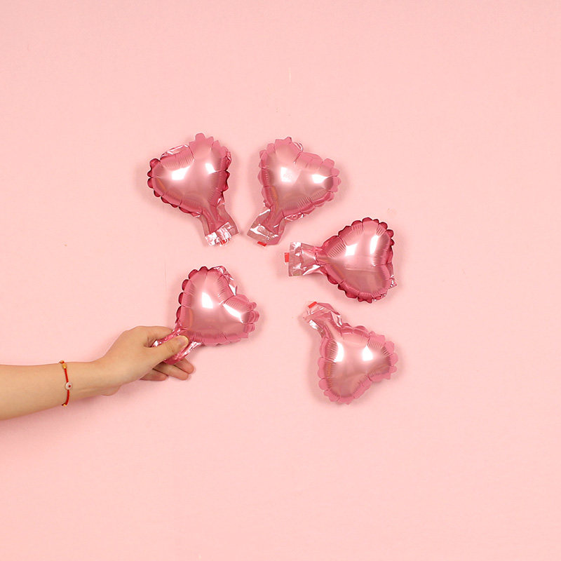 5寸婚庆结婚五角星爱心铝膜气球小号桃心形铝箔气球生日派对装饰
