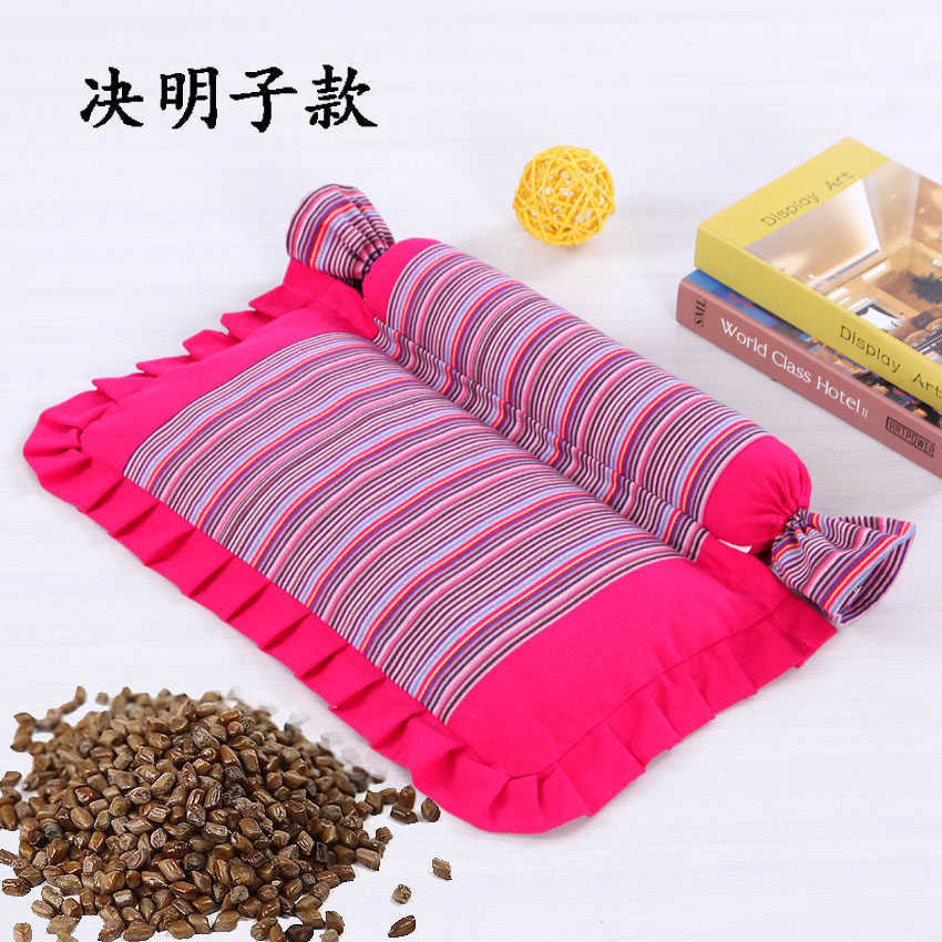 颈椎枕决明子枕头荞麦壳护颈保健枕山楂籽黄豆脊椎枕成人荞麦皮枕