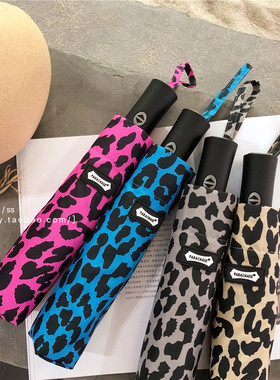 韩国Hyuna风格覆古豹纹自动伞七折抗紫外线抗风性感小野猫流行女