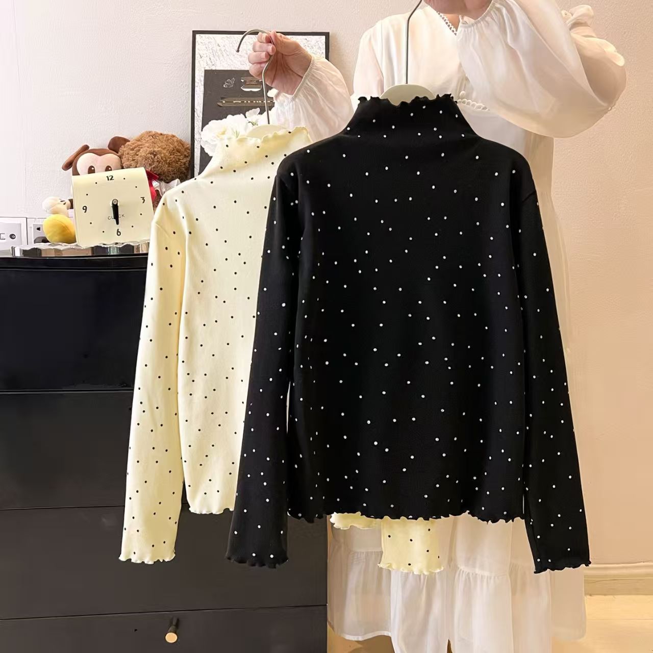 中大童新款半高领德绒打底衫