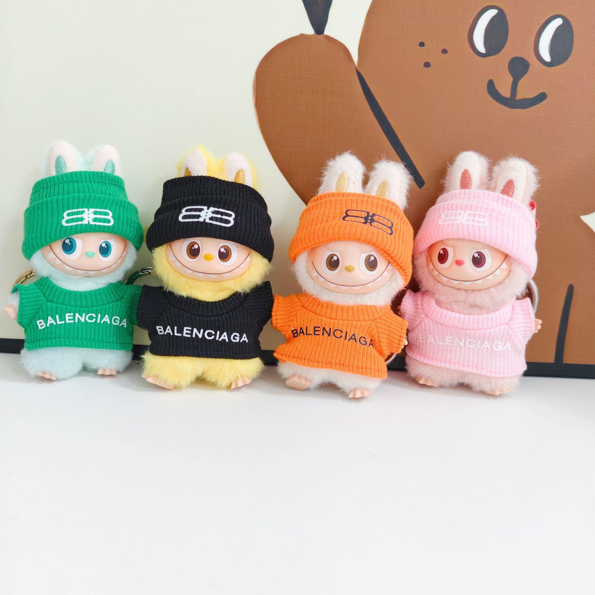 labubu4.0娃衣10cm拉布布衣服四代搪胶套公仔着替弹力巴黎套装新