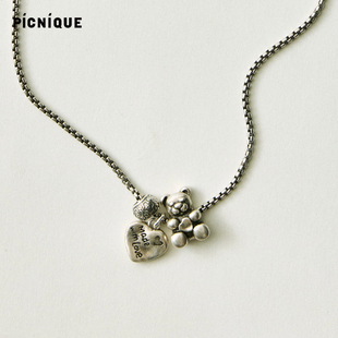 Picnique x RandomPiece Theater小熊抱抱爱心项链小众设计锁骨链