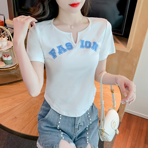 PS22638# 夏季新款修身短袖穿棉T恤上衣 服装批发女装直播货源