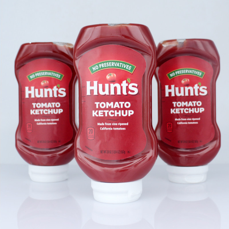 美国进口hunts汉斯番茄酱567g挤压倒置瓶装沙司薯条汉堡酱披萨家