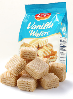 意大利Lago原装进口爱利地Lago香草味威化饼干小吃零食400g袋装