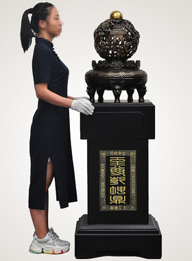 紫铜色落地鼎摆件全铜九龙乾坤企业周年庆典商务礼品酒店大堂摆设