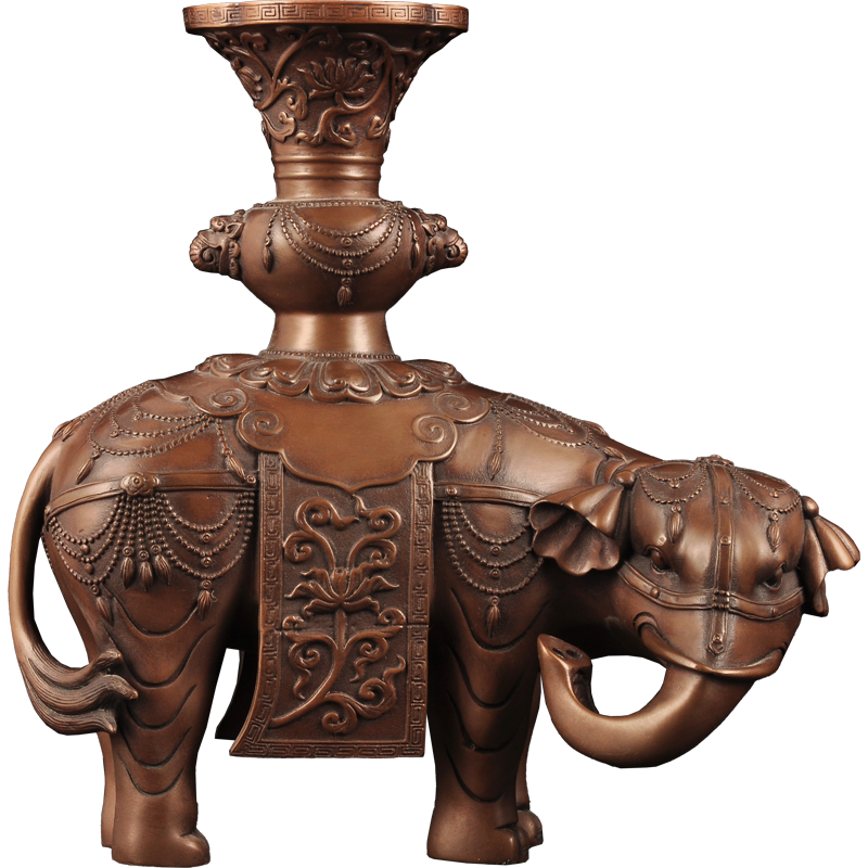 紫铜大象摆件一对象尊中式大象风水摆设家居客厅玄关装饰乔迁礼品