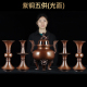 紫铜光身五供一套供佛套装 家用佛堂寺庙供奉薰香炉铜烛台供佛花瓶