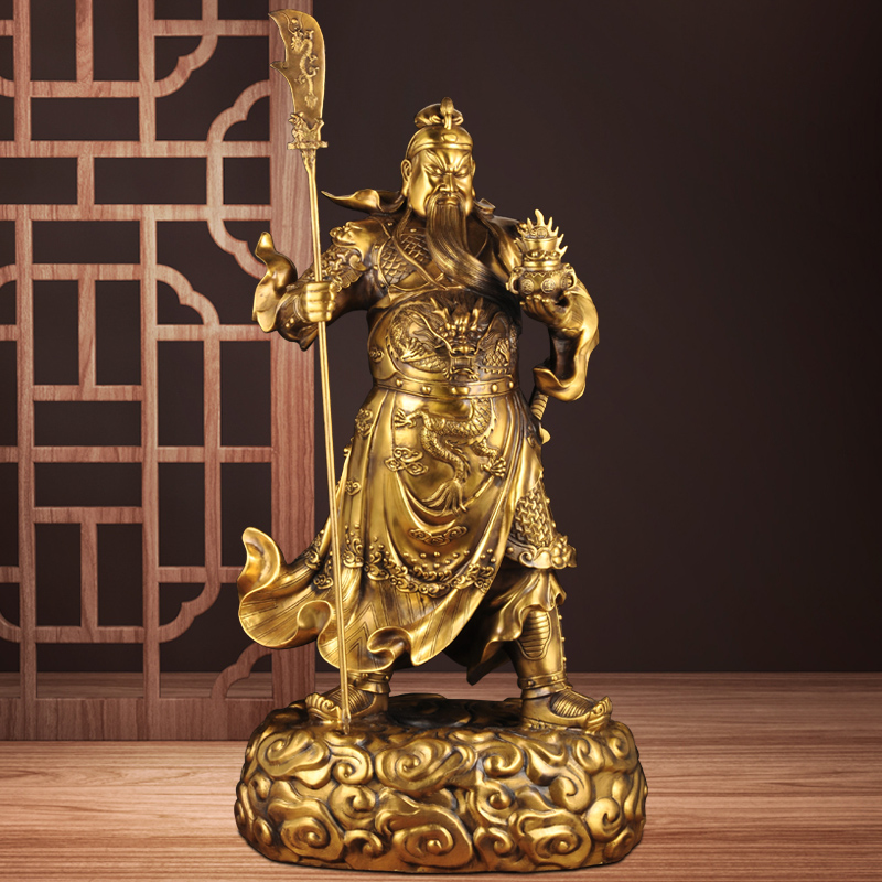 黄铜关公摆件武财神家用供奉客厅