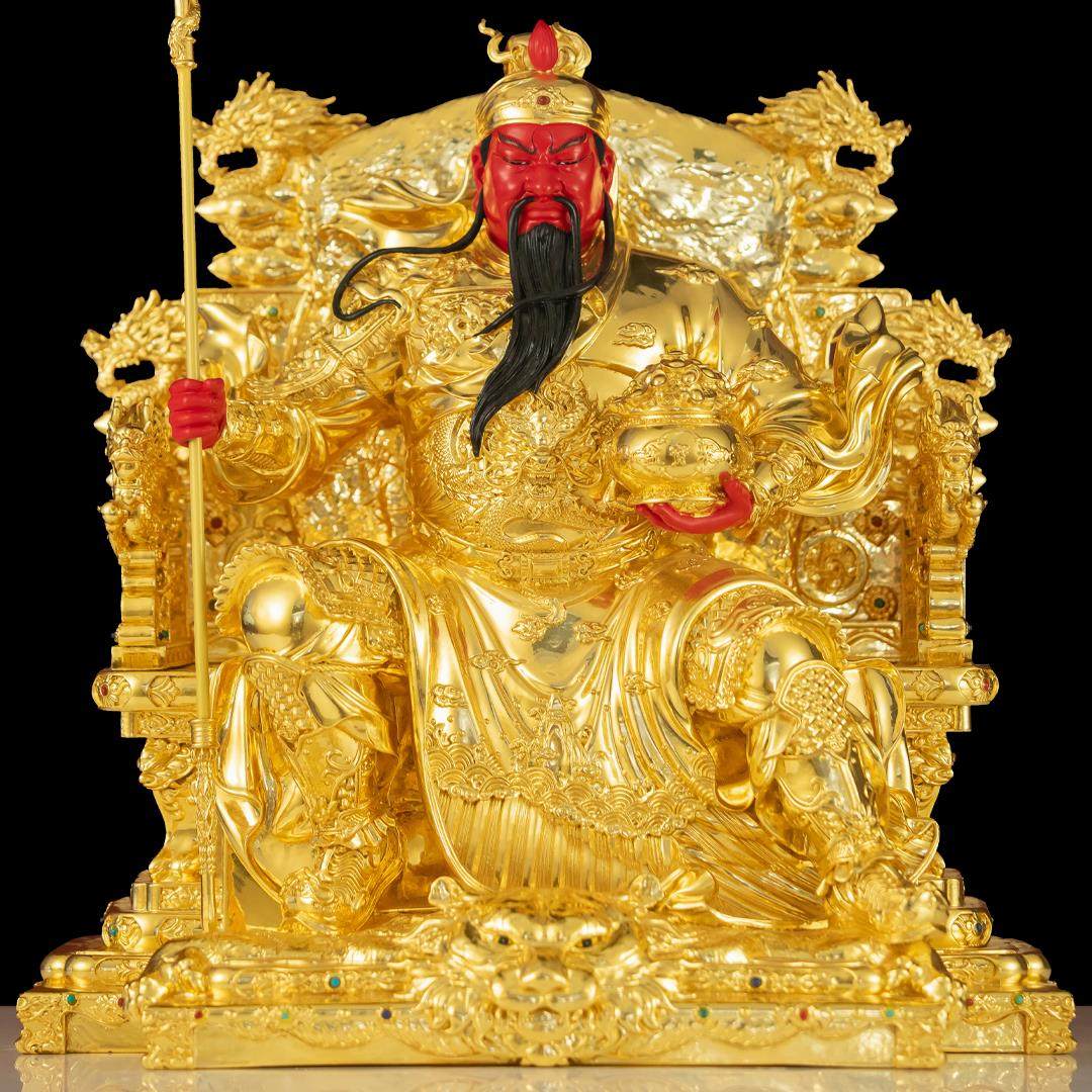 黄铜贴金关公像摆件台湾招财关二爷武财神关圣帝君家用佛堂供奉,家居饰品,桌面摆件,淘宝优惠券,粉丝福利购,淘宝优惠卷