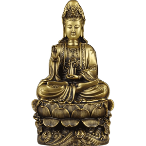 全铜观音莲花坐像摆件寺庙