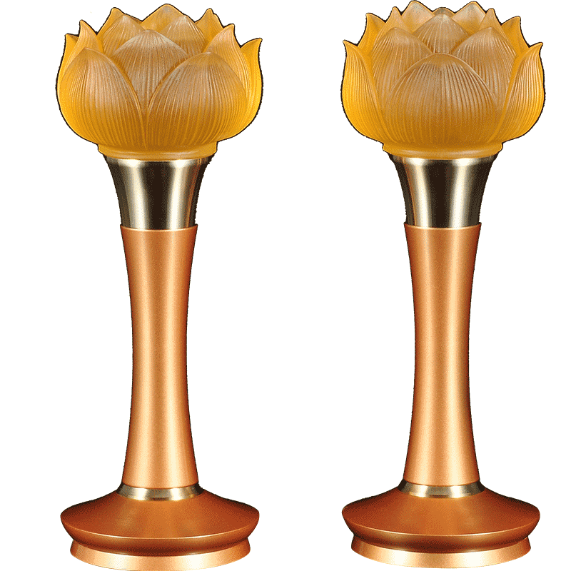 琉璃摆件佛前插电荷花灯