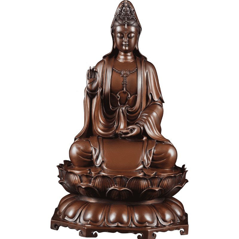 紫铜摆件南海观世音菩萨佛堂