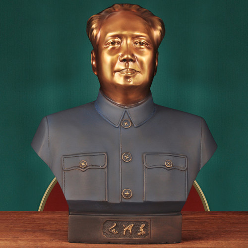 彩铜为人民服务伟人半身像摆件主
