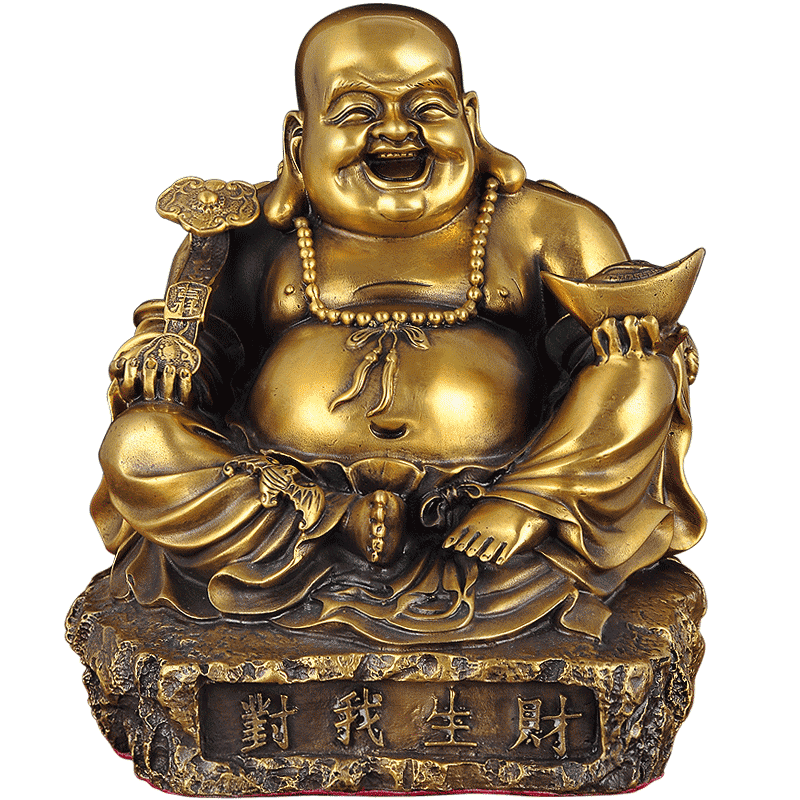 纯铜招财风水玄关供奉大肚弥勒佛