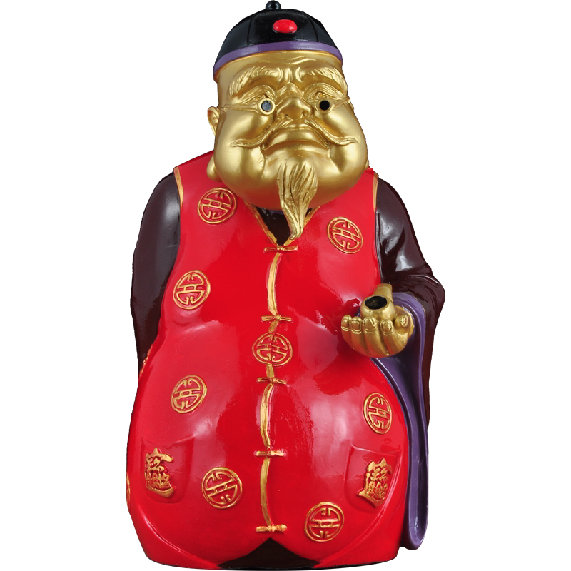 全铜彩绘招财工艺品客厅