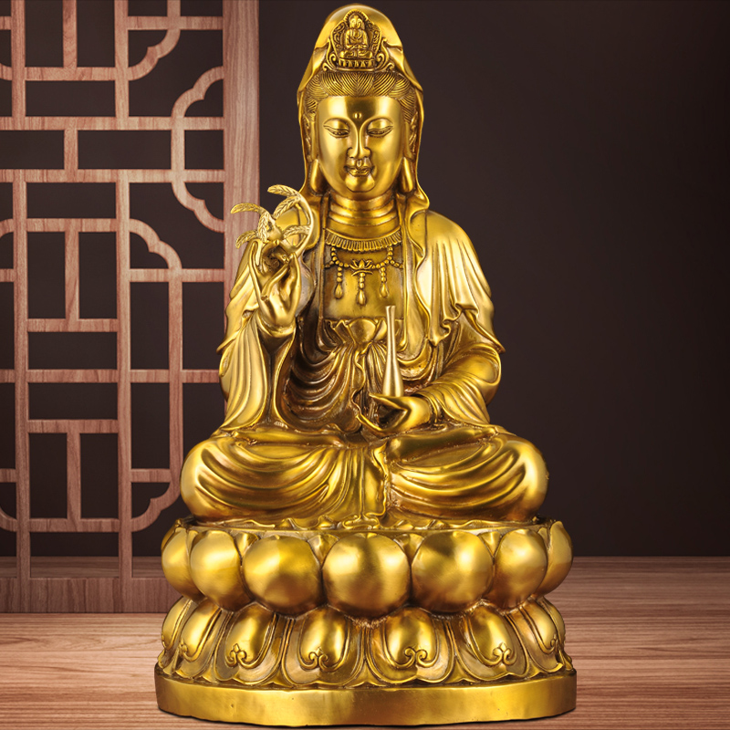 全铜观音摆件南海菩萨佛像