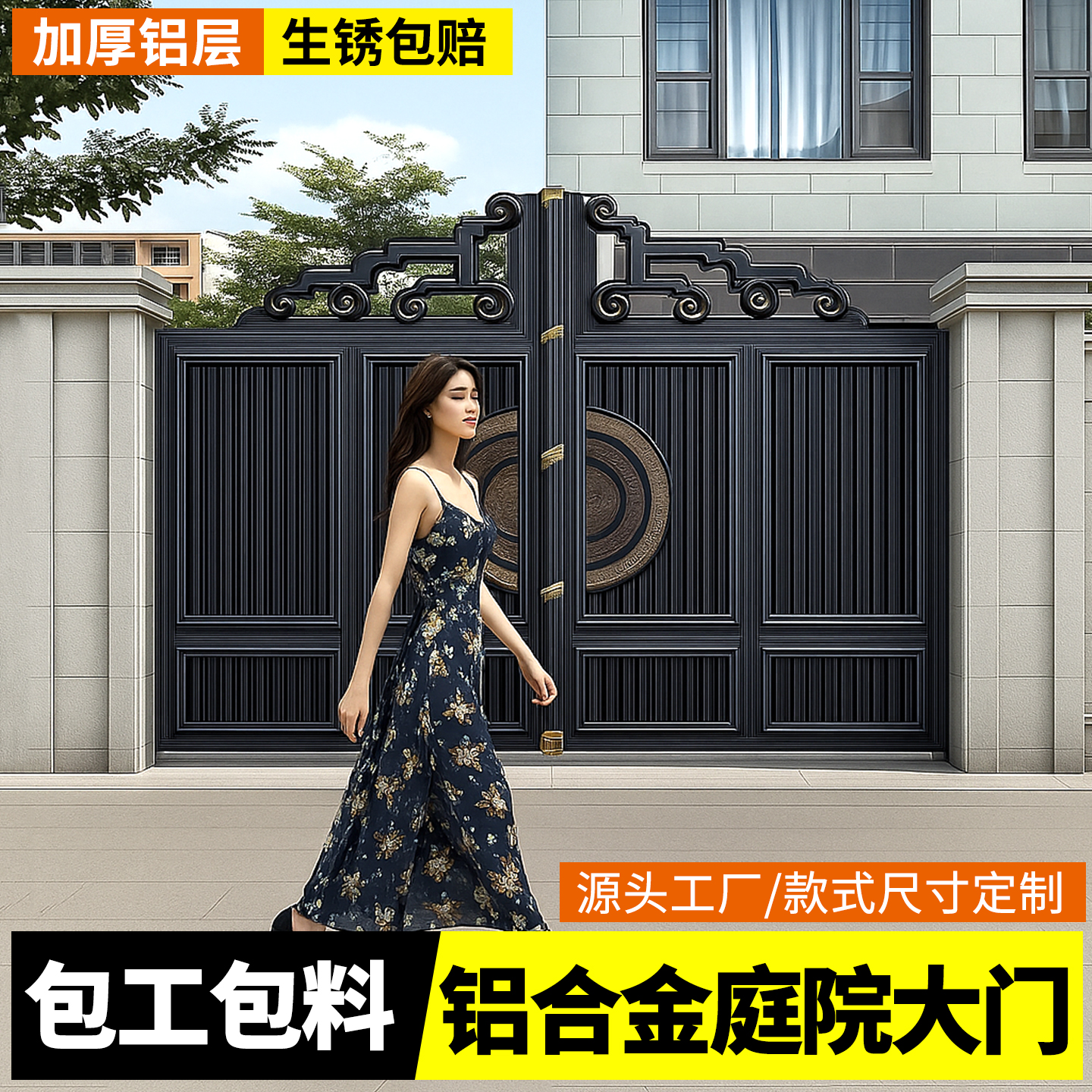 铝合金庭院大门款式定制包工包料