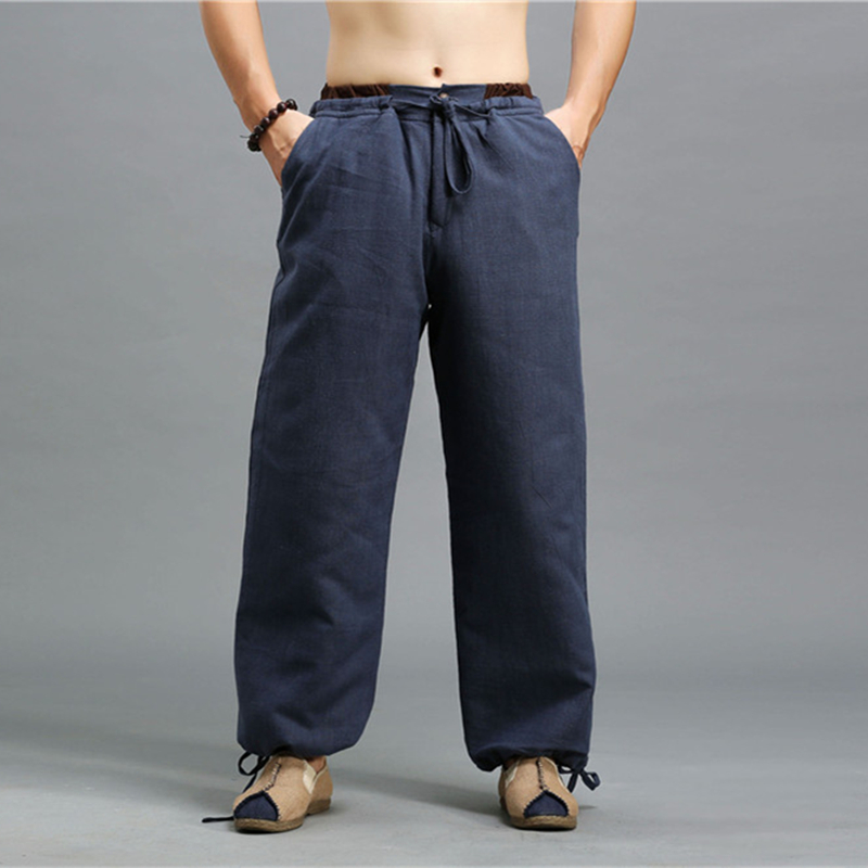 国风冬季新款夹棉保暖休闲裤