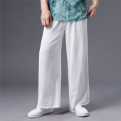 中国风复古风阔腿裤 子 禅意汉服搭配仙气层飘逸居士长裤 男女款 中式