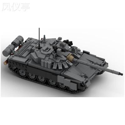 跨境热卖国产积木MOC-164301T72坦克军事模型小颗粒拼装积木玩具