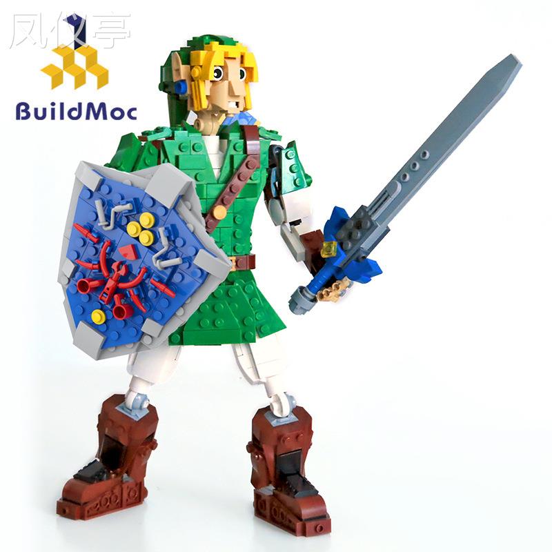 BuildMoc跨境爆款积木MOC-90299-塞尔达时之笛林克link人仔积木