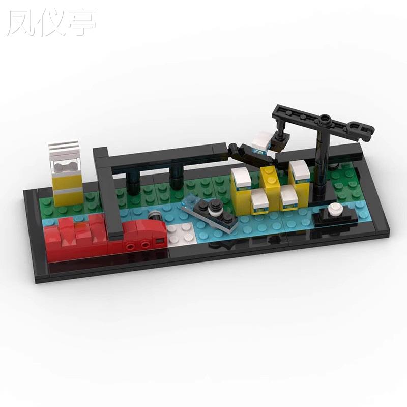 MOC积木兼容51359微缩建筑工地套装迷你版模型拼搭周边建筑