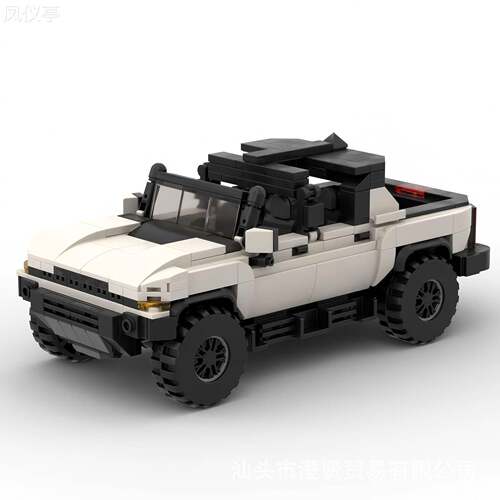 积木兼容MOC-136452GMC悍马EV卡车桌面摆件创意颗粒汽车模型