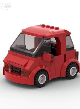 MOC积木兼容10707超萌小车车红色创意拼装模型益智儿童礼物