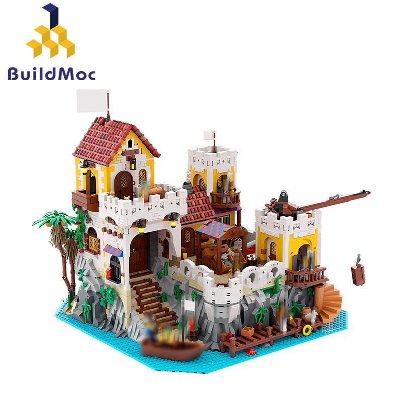 BuildMoc街景系列积木改造的埃尔多拉多要塞益智摆件模型小颗粒