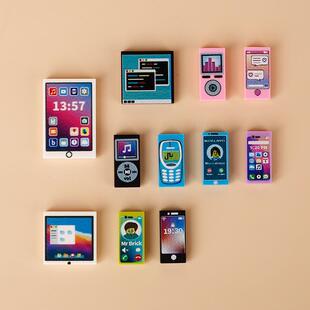 MOC城市人仔手机电脑场景印刷套装配件小颗粒积木【满5件包邮】