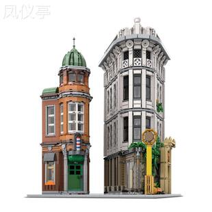 -185075建筑街景熨斗大厦拼搭玩具积木摆件
