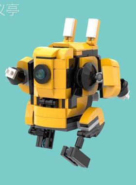 MOC积木兼容165173橙色机甲拼装机器人手办模型跨境积木