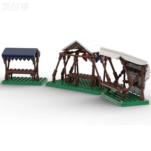 MOC168928中世纪市场摊位积木佳砖跨境小颗粒速卖通ozon热卖玩具