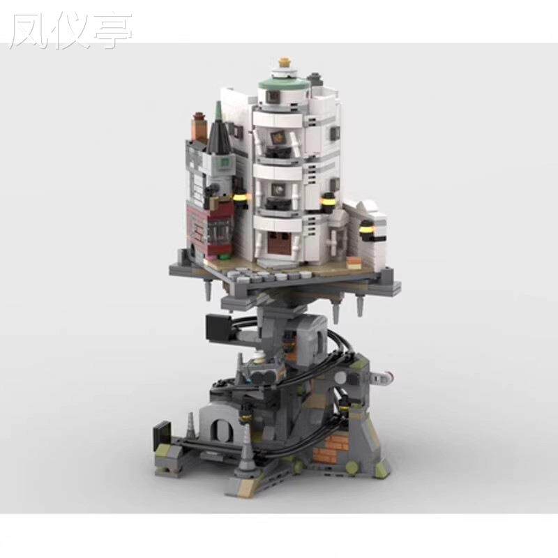 兼容小颗粒moc迷你古灵阁巫师银行拼装益智积木套装玩具礼物图片