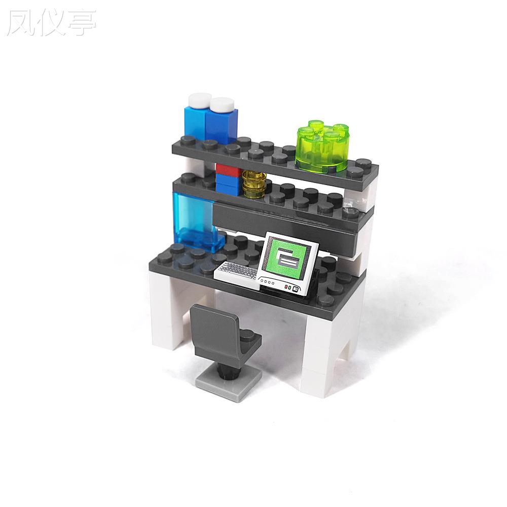 电脑实验桌键盘桌子椅子积木模型