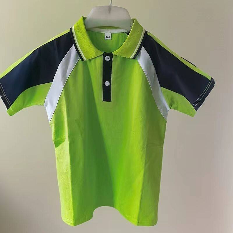 儿童校服上衣夏季短袖短裤套装小学生初中生园服polo衫纯棉翻领图片