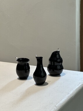 几多黑色系列｜水滴玻璃摆件花器香薰罐子（中号）