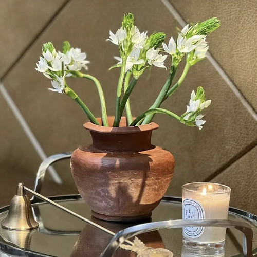 几多黑陶藏区传统土陶罐小花瓶花器带