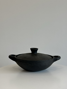 几多黑陶手作双耳黑陶锅煮锅汤锅（3L）｜一年质保
