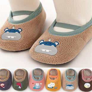 室内静音拖鞋无声儿童宝宝鞋袜冬款1一2岁地板鞋6一12月婴儿防滑3