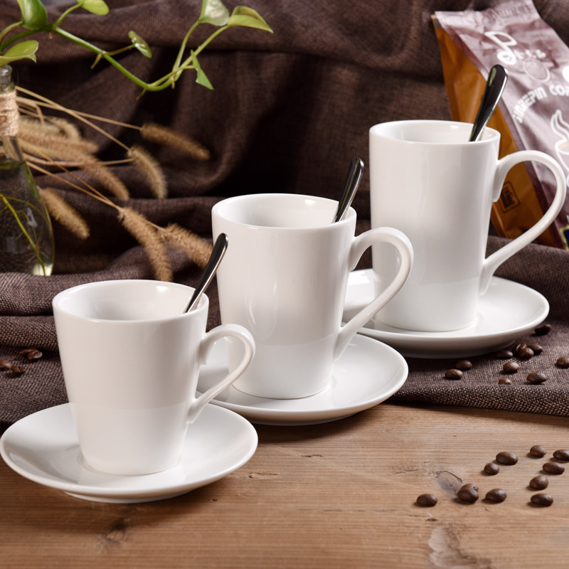 创意拿铁拉花咖啡杯马克杯牛奶杯陶瓷杯子简约浓缩咖啡杯碟勺套装