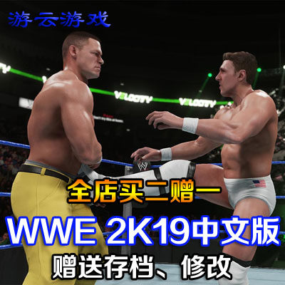 WWE2K19中文版美国职业摔角联盟对战pc单机游戏含修改存档 2送1