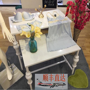 铁艺流水桌鞋包玻璃展示台服装店高低架中岛橱窗置物架体验台货架