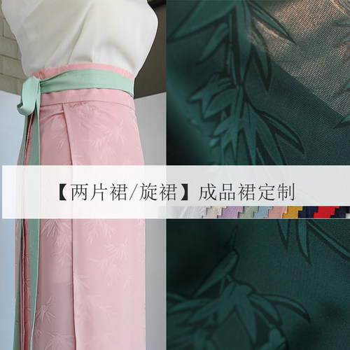 竹叶提花深色不透仿花罗涤纶2022