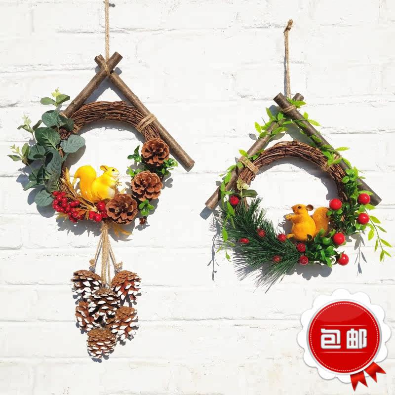 干树枝装饰墙壁挂饰环创diy材料