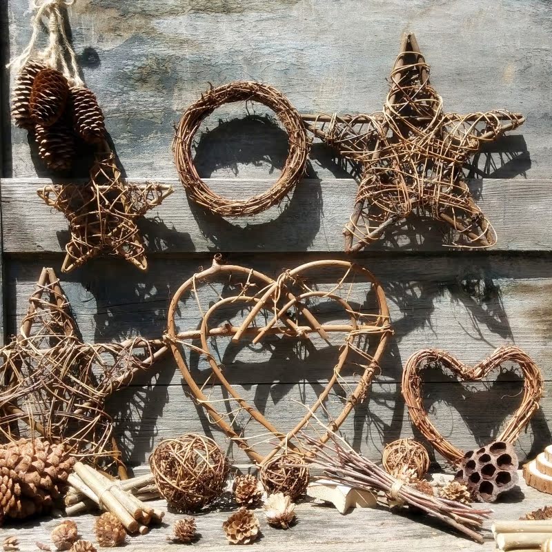 藤圈圣诞门挂土茯苓花环藤条手工