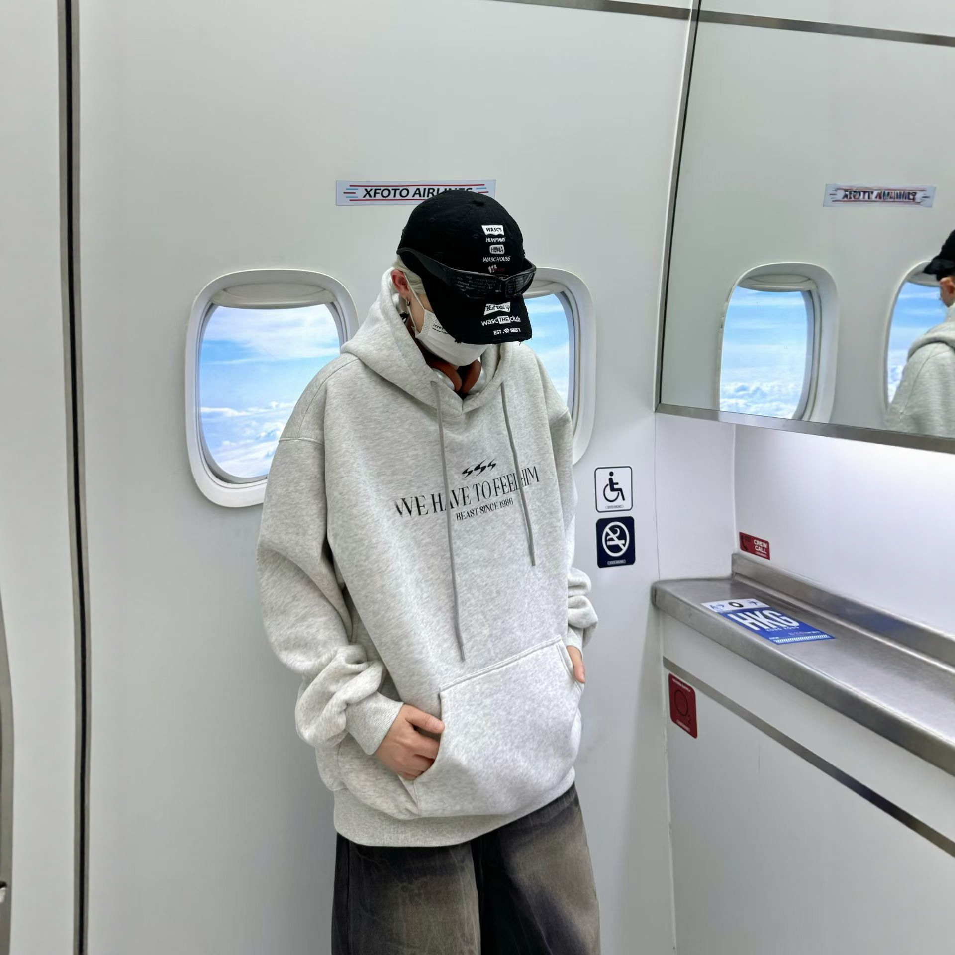 美式复古加绒连帽卫衣男士冬季2025新款美式潮牌帽衫重磅黑色外套