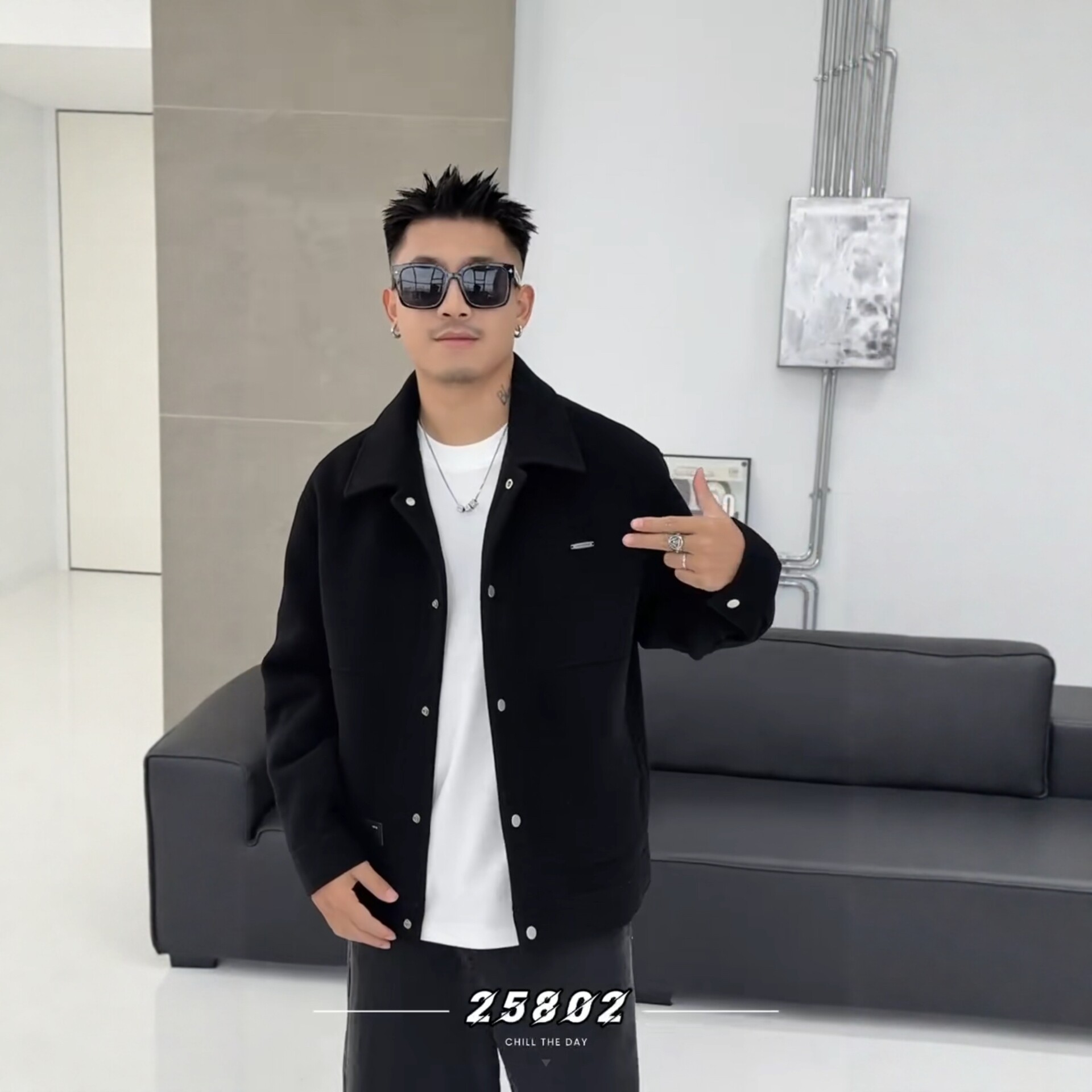 高端翻领双面绒外套男士呢子大衣毛呢大衣