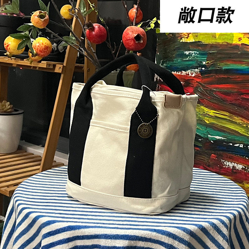清仓手提包女夏帆布手提袋轻便小号通勤上班拎包多隔层托特包袋子